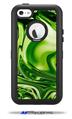 Liquid Metal Chrome Neon Green - Decal Style Vinyl Skin compatible with Otterbox Defender iPhone 5C Case (CASE SOLD SEPARATELY)