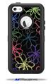 Kearas Flowers on Black - Decal Style Vinyl Skin fits Otterbox Defender iPhone 5C Case (CASE SOLD SEPARATELY)