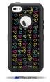 Kearas Hearts Black - Decal Style Vinyl Skin fits Otterbox Defender iPhone 5C Case (CASE SOLD SEPARATELY)