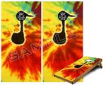 Cornhole Game Board Vinyl Skin Wrap Kit - Tie Dye Music Note 100 fits 24x48 game boards (GAMEBOARDS NOT INCLUDED)