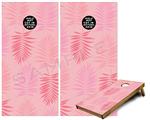 Cornhole Game Board Vinyl Skin Wrap Kit - Palms 01 Pink On Pink fits 24x48 game boards (GAMEBOARDS NOT INCLUDED)