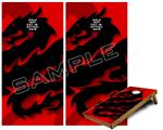 Cornhole Game Board Vinyl Skin Wrap Kit - Oriental Dragon Black on Red fits 24x48 game boards (GAMEBOARDS NOT INCLUDED)
