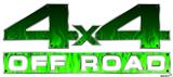 Fire Flames Green - 4x4 Decal Bolted 13x5.5 (2 Decal Set)