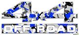 Sexy Girl Silhouette Camo Blue - 4x4 Decal Bolted 13x5.5 (2 Decal Set)