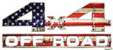 Painted Faded and Cracked USA American Flag - 4x4 Decal Bolted 13x5.5 (2 Decal Set)