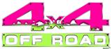 Ripped Colors Hot Pink Neon Green - 4x4 Decal Bolted 13x5.5 (2 Decal Set)