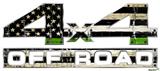 Painted Faded and Cracked Green Line USA American Flag - 4x4 Decal Bolted 13x5.5 (2 Decal Set)