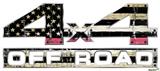 Painted Faded and Cracked Pink Line USA American Flag - 4x4 Decal Bolted 13x5.5 (2 Decal Set)