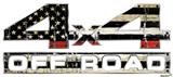 Painted Faded and Cracked Red Line USA American Flag - 4x4 Decal Bolted 13x5.5 (2 Decal Set)