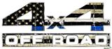 Painted Faded and Cracked Blue Line USA American Flag - 4x4 Decal Bolted 13x5.5 (2 Decal Set)