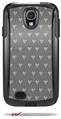Hearts Gray On White - Decal Style Vinyl Skin fits Otterbox Commuter Case for Samsung Galaxy S4 (CASE SOLD SEPARATELY)