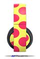 Vinyl Decal Skin Wrap compatible with Original Sony PlayStation 4 Gold Wireless Headphones Kearas Polka Dots Pink And Yellow (PS4 HEADPHONES  NOT INCLUDED)