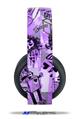 Vinyl Decal Skin Wrap compatible with Original Sony PlayStation 4 Gold Wireless Headphones Scene Kid Sketches Purple (PS4 HEADPHONES  NOT INCLUDED)