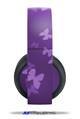 Vinyl Decal Skin Wrap compatible with Original Sony PlayStation 4 Gold Wireless Headphones Bokeh Butterflies Purple (PS4 HEADPHONES  NOT INCLUDED)