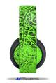 Vinyl Decal Skin Wrap compatible with Original Sony PlayStation 4 Gold Wireless Headphones Folder Doodles Neon Green (PS4 HEADPHONES  NOT INCLUDED)