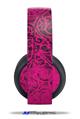 Vinyl Decal Skin Wrap compatible with Original Sony PlayStation 4 Gold Wireless Headphones Folder Doodles Fuchsia (PS4 HEADPHONES  NOT INCLUDED)