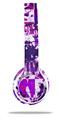 Skin Decal Wrap compatible with Beats Solo 2 WIRED Headphones Purple Checker Graffiti (HEADPHONES NOT INCLUDED)