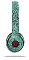 Skin Decal Wrap compatible with Beats Solo 2 WIRED Headphones Folder Doodles Seafoam Green (HEADPHONES NOT INCLUDED)