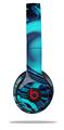 Skin Decal Wrap compatible with Beats Solo 2 WIRED Headphones Liquid Metal Chrome Neon Blue (HEADPHONES NOT INCLUDED)