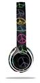 Skin Decal Wrap compatible with Beats Solo 2 WIRED Headphones Kearas Peace Signs Black (HEADPHONES NOT INCLUDED)