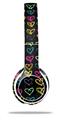 Skin Decal Wrap compatible with Beats Solo 2 WIRED Headphones Kearas Hearts Black (HEADPHONES NOT INCLUDED)