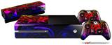 Liquid Metal Chrome Flame Hot - Holiday Bundle Decal Style Skin compatible with XBOX One Console Original, Kinect and 2 Controllers (XBOX SYSTEM NOT INCLUDED)