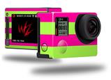 Psycho Stripes Neon Green and Hot Pink - Decal Style Skin fits GoPro Hero 4 Silver Camera (GOPRO SOLD SEPARATELY)
