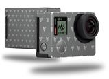 Hearts Gray On White - Decal Style Skin fits GoPro Hero 4 Black Camera (GOPRO SOLD SEPARATELY)