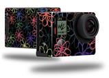 Kearas Flowers on Black - Decal Style Skin fits GoPro Hero 4 Black Camera (GOPRO SOLD SEPARATELY)