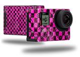 Pink Checkerboard Sketches - Decal Style Skin fits GoPro Hero 4 Black Camera (GOPRO SOLD SEPARATELY)