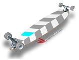 Chevrons Gray And Aqua - Decal Style Vinyl Wrap Skin fits Longboard Skateboards up to 10"x42" (LONGBOARD NOT INCLUDED)