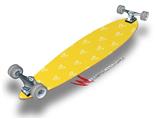 Hearts Yellow On White - Decal Style Vinyl Wrap Skin fits Longboard Skateboards up to 10"x42" (LONGBOARD NOT INCLUDED)