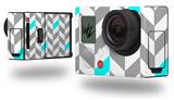 Chevrons Gray And Aqua - Decal Style Skin fits GoPro Hero 3+ Camera (GOPRO NOT INCLUDED)