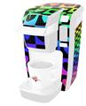 Decal Style Vinyl Skin compatible with Keurig K10 / K15 Mini Plus Coffee Makers Love Heart Checkers Rainbow (KEURIG NOT INCLUDED)