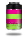 Skin Decal Wrap for Yeti Colster, Ozark Trail and RTIC Can Coolers - Psycho Stripes Neon Green and Hot Pink (COOLER NOT INCLUDED)