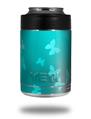 Skin Decal Wrap for Yeti Colster, Ozark Trail and RTIC Can Coolers - Bokeh Butterflies Neon Teal (COOLER NOT INCLUDED)