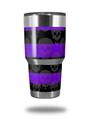 Skin Decal Wrap for Yeti Tumbler Rambler 30 oz Skull Stripes Purple (TUMBLER NOT INCLUDED)