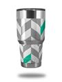 Skin Decal Wrap for Yeti Tumbler Rambler 30 oz Chevrons Gray And Turquoise (TUMBLER NOT INCLUDED)