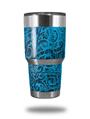 Skin Decal Wrap for Yeti Tumbler Rambler 30 oz Folder Doodles Blue Medium (TUMBLER NOT INCLUDED)