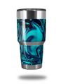 Skin Decal Wrap compatible with Yeti Tumbler Rambler 30 oz Liquid Metal Chrome Neon Blue (TUMBLER NOT INCLUDED)