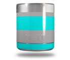 Skin Decal Wrap for Yeti Rambler Lowball - Psycho Stripes Neon Teal and Gray