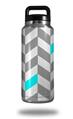 WraptorSkinz Skin Decal Wrap for Yeti Rambler Bottle 36oz Chevrons Gray And Aqua  (YETI NOT INCLUDED)