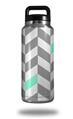 WraptorSkinz Skin Decal Wrap for Yeti Rambler Bottle 36oz Chevrons Gray And Seafoam  (YETI NOT INCLUDED)