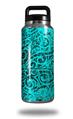 WraptorSkinz Skin Decal Wrap for Yeti Rambler Bottle 36oz Folder Doodles Neon Teal (YETI NOT INCLUDED)