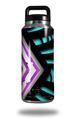 WraptorSkinz Skin Decal Wrap for Yeti Rambler Bottle 36oz Black Waves Neon Teal Hot Pink (YETI NOT INCLUDED)