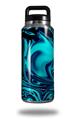 Skin Decal Wrap compatible with Yeti Rambler Bottle 36oz Liquid Metal Chrome Neon Blue (YETI NOT INCLUDED)