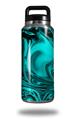 Skin Decal Wrap compatible with Yeti Rambler Bottle 36oz Liquid Metal Chrome Neon Teal (YETI NOT INCLUDED)