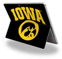 Iowa Hawkeyes Tigerhawk Oval 01 Gold on Black - Decal Style Vinyl Skin (fits Microsoft Surface Pro 4)