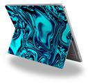 Decal Style Vinyl Skin compatible with Microsoft Surface Pro 4 Liquid Metal Chrome Neon Blue
