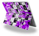 Purple Checker Skull Splatter - Decal Style Vinyl Skin (fits Microsoft Surface Pro 4)